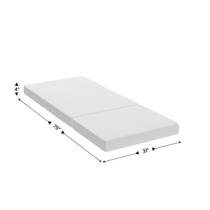 English Elm Cloud Portable Tri-Fold Memory Foam Cot Mattress - Cooling Comfort, Washable Cover & Easy Setup CL-3FLD-4-C-GG