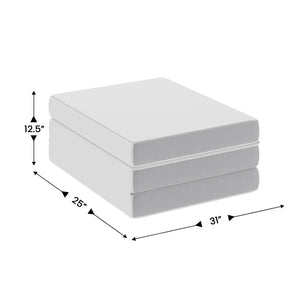 English Elm Cloud Portable Tri-Fold Memory Foam Cot Mattress - Cooling Comfort, Washable Cover & Easy Setup CL-3FLD-4-C-GG