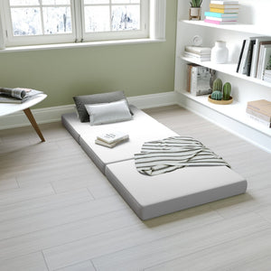 English Elm Cloud Portable Tri-Fold Memory Foam Cot Mattress - Cooling Comfort, Washable Cover & Easy Setup CL-3FLD-4-C-GG