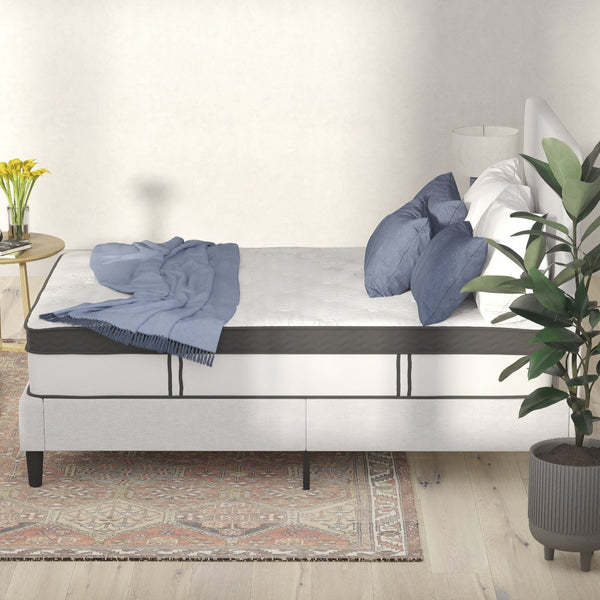 English Elm Capri Comfortable Sleep 12 Inch Hybrid Mattress – CertiPUR-US Foam & Pocket Springs for Ultimate Comfort White Full CL-BT33PM-R12M-F-GG