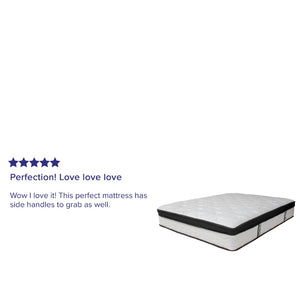 English Elm Capri Comfortable Sleep 12 Inch Hybrid Mattress – CertiPUR-US Foam & Pocket Springs for Ultimate Comfort White Full CL-BT33PM-R12M-F-GG