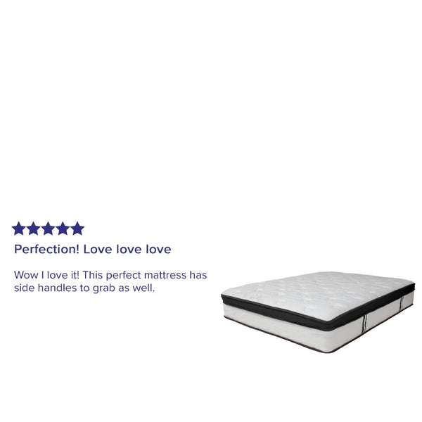 English Elm Capri Comfortable Sleep 12 Inch Hybrid Mattress – CertiPUR-US Foam & Pocket Springs for Ultimate Comfort White Full CL-BT33PM-R12M-F-GG