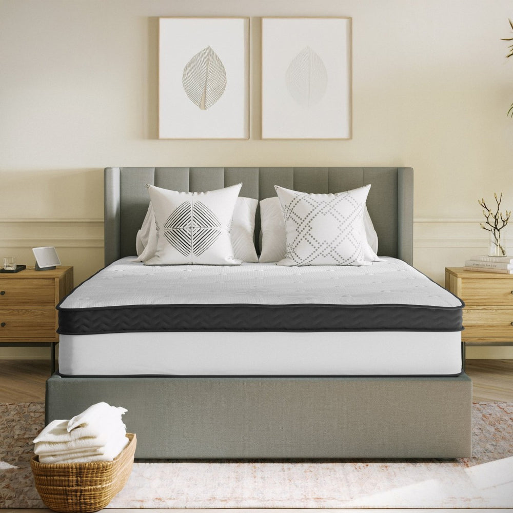 English Elm Capri Comfortable Sleep 12 Inch Hybrid Mattress – CertiPUR-US Foam & Pocket Springs for Ultimate Comfort White Queen CL-BT33PM-R12M-Q-GG