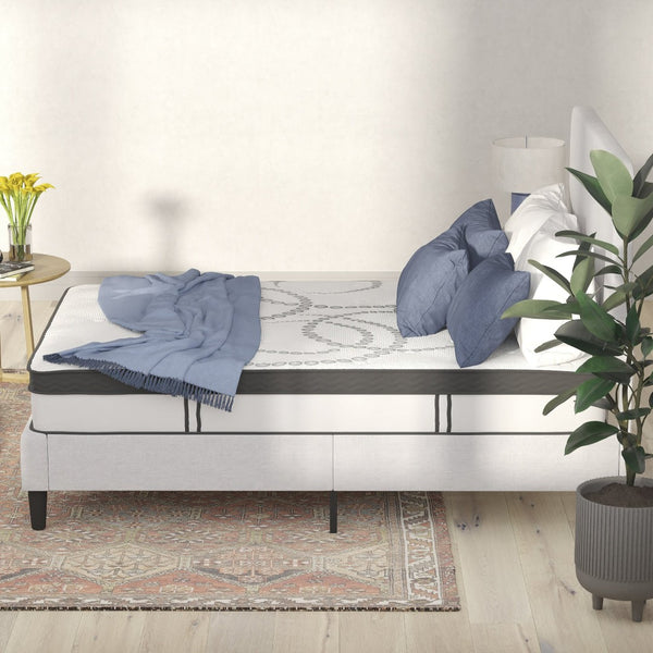 English Elm Capri Comfortable Sleep 10-Inch Hybrid Mattress with CertiPUR-US Foam for Ultimate Sleep Support White Full CL-E230P-R-F-10-GG