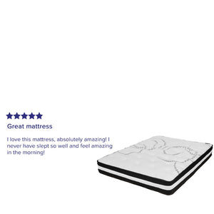 English Elm Capri Comfortable Sleep 10-Inch Hybrid Mattress with CertiPUR-US Foam for Ultimate Sleep Support White Full CL-E230P-R-F-10-GG