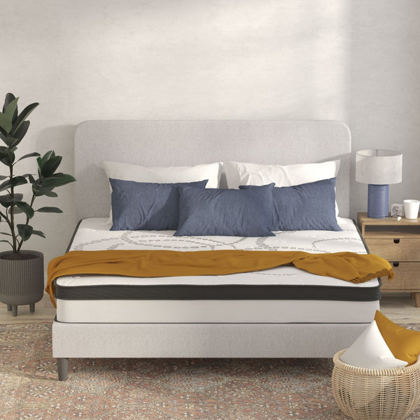 English Elm Capri Comfortable Sleep 10-Inch Hybrid Mattress with CertiPUR-US Foam for Ultimate Sleep Support White King CL-E230P-R-K-10-GG