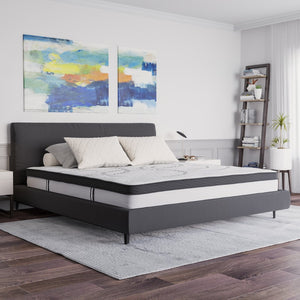 English Elm Capri Comfortable Sleep 10-Inch Hybrid Mattress with CertiPUR-US Foam for Ultimate Sleep Support White King CL-E230P-R-K-10-GG