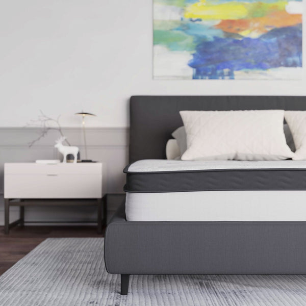 English Elm Capri Comfortable Sleep 10-Inch Hybrid Mattress with CertiPUR-US Foam for Ultimate Sleep Support White King CL-E230P-R-K-10-GG