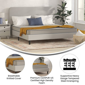 English Elm Capri Comfortable Sleep Hybrid Mattress - CertiPUR-US Certified, Breathable Comfort & Support Gray King CL-E236-B-K-GG