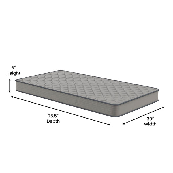 English Elm Capri Comfortable Sleep Hybrid Mattress - CertiPUR-US Certified, Breathable Comfort & Support Gray Twin CL-E236-B-T-GG