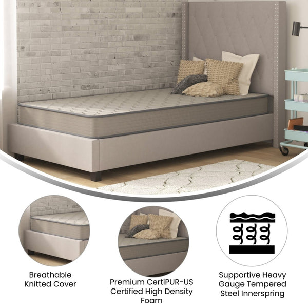 English Elm Capri Comfortable Sleep Hybrid Mattress - CertiPUR-US Certified, Breathable Comfort & Support Gray Twin XL CL-E236-B-TXL-GG