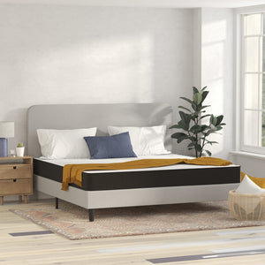 English Elm Capri Comfortable Sleep 8 Inch Hybrid Mattress for Restorative Sleep and Supportive Comfort Solutions Gray King CL-E238-B-K-GG