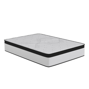 English Elm Capri Comfortable Sleep Firm 12-Inch Hybrid Mattress - CertiPUR-US Certified, Durable Support & Comfort White Full CL-FR231-12-F-GG