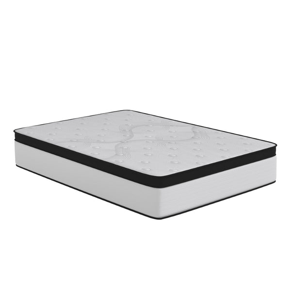English Elm Capri Comfortable Sleep Firm 12-Inch Hybrid Mattress - CertiPUR-US Certified, Durable Support & Comfort White Full CL-FR231-12-F-GG