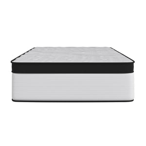 English Elm Capri Comfortable Sleep Firm 12-Inch Hybrid Mattress - CertiPUR-US Certified, Durable Support & Comfort White Twin CL-FR231-12-T-GG