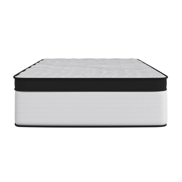 English Elm Capri Comfortable Sleep Firm 12-Inch Hybrid Mattress - CertiPUR-US Certified, Durable Support & Comfort White Twin CL-FR231-12-T-GG