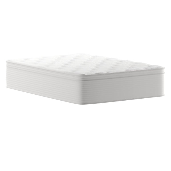 English Elm Vista Hospitality Grade 14-Inch Hybrid Mattress – Premium Memory Foam & Pocket Springs for Comfort White Full CL-LUXET232-14-F-GG