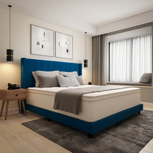 English Elm Vista Hospitality Grade 14-Inch Hybrid Mattress – Premium Memory Foam & Pocket Springs for Comfort White King CL-LUXET232-14-K-GG