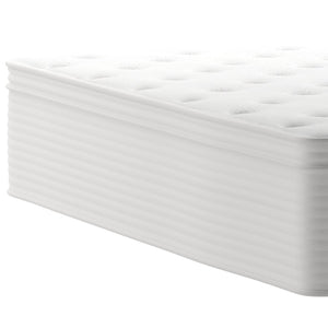 English Elm Vista Hospitality Grade 14-Inch Hybrid Mattress – Premium Memory Foam & Pocket Springs for Comfort White Queen CL-LUXET232-14-Q-GG