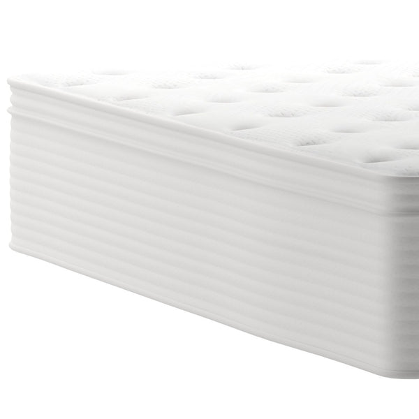 English Elm Vista Hospitality Grade 14-Inch Hybrid Mattress – Premium Memory Foam & Pocket Springs for Comfort White Queen CL-LUXET232-14-Q-GG
