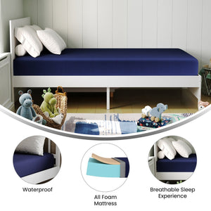 English Elm Irvine Liquid-Resistant Memory Foam Mattress with Removable Zipper Cover for Ultimate Comfort & Care Blue Twin XL CL-MF-LR-TWINXL-GG