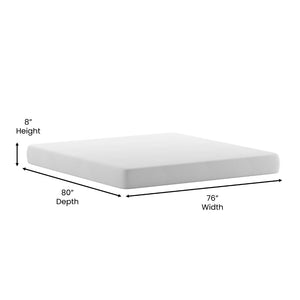 English Elm Jasmine Charcoal & Green Tea Cooling Gel Memory Foam Mattress - Pressure Relief & Odor Control Solution White King CL-MF101-8-K-GG