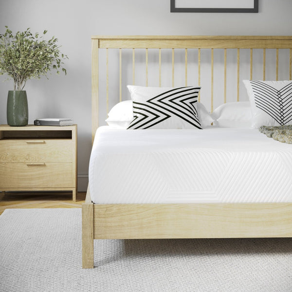 English Elm Jasmine Charcoal & Green Tea Cooling Gel Memory Foam Mattress - Pressure Relief & Odor Control Solution White Queen CL-MF101-8-Q-GG