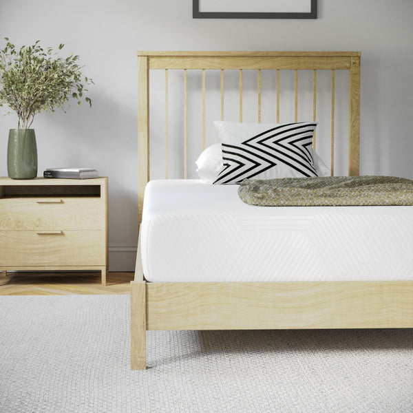 English Elm Jasmine Charcoal & Green Tea Cooling Gel Memory Foam Mattress - Pressure Relief & Odor Control Solution White Twin CL-MF101-8-T-GG