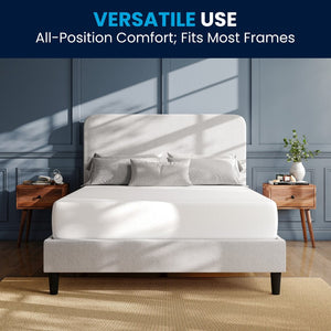 English Elm Cloud Green Tea Cooling Gel Memory Foam Mattress with 3-Layer Design for Ultimate Sleep Comfort White Queen CL-MFB3L-10-Q-GG