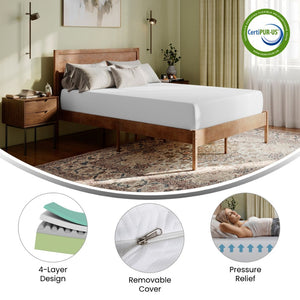 English Elm Cloud Green Tea Cooling Gel Memory Foam Mattress - 10" Compressed Design for Ultimate Comfort & Support White Full CL-MFB4L-10-F-GG