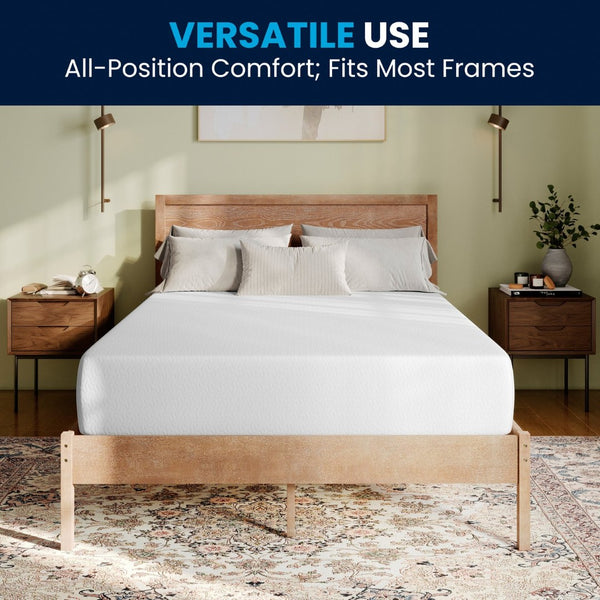 English Elm Cloud Green Tea Cooling Gel Memory Foam Mattress - 10" Compressed Design for Ultimate Comfort & Support White Full CL-MFB4L-10-F-GG