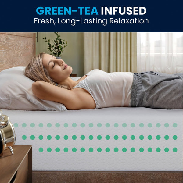 English Elm Cloud Green Tea Cooling Gel Memory Foam Mattress - 10" Compressed Design for Ultimate Comfort & Support White Full CL-MFB4L-10-F-GG
