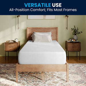 English Elm Cloud Green Tea Cooling Gel Memory Foam Mattress - 10" Compressed Design for Ultimate Comfort & Support White Twin CL-MFB4L-10-T-GG