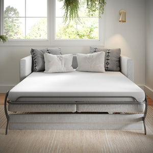 English Elm Cloud 4" Cooling Memory Foam Mattress for Compact Living, RVs, Dorms & Sleeper Sofas – Comfort Redefined White Queen CL-ROLL-4-Q-GG