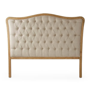 Maison Tufted Headboard Queen Natural Oak, Natural Linen CL042 Queen E255 A003 Zentique