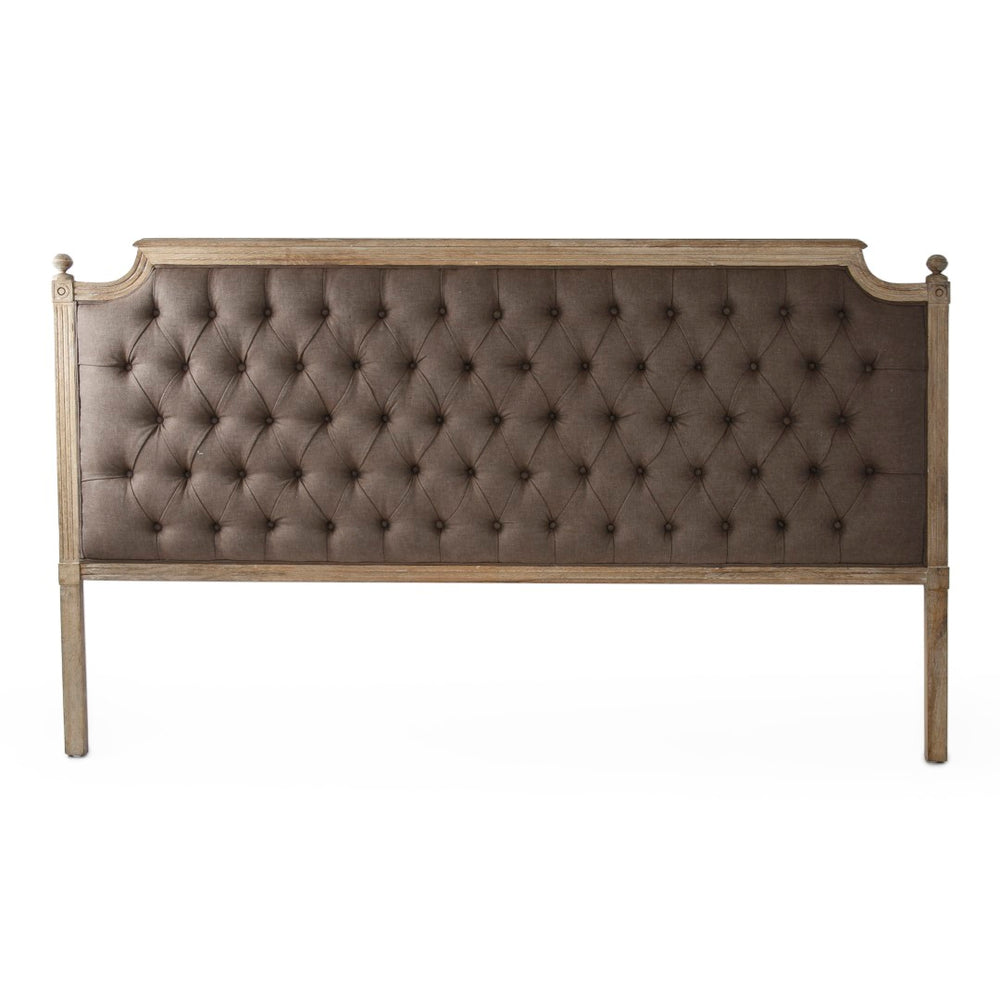 Louis Tufted Headboard King Natural Oak, Natural Linen CL045 King E255 A003 Zentique
