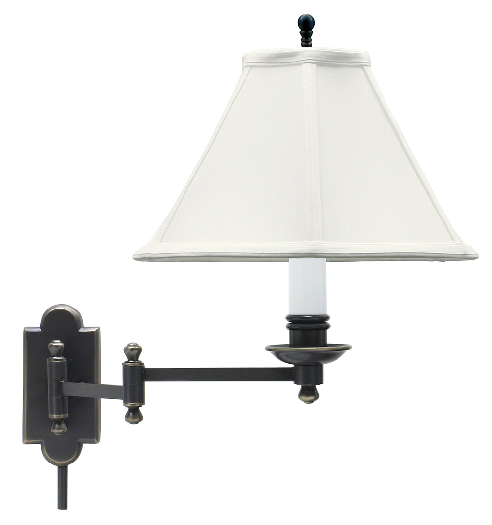 House Of Troy Club Elegant Wall Swing Lamp With Cover Plate For Standard Junction Box - Perfect For Any Space Antique Brass Metal Cl225-ab