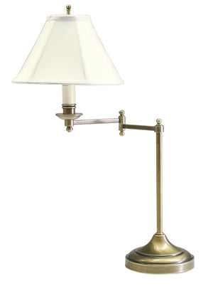 House Of Troy Club 25" Antique Brass Table Lamps With Adjustable Swing Arm For Stylish Home Lighting Solutions Antique Brass Metal Cl251-ab