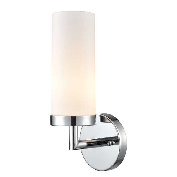 Thomas Lighting Tristen Chrome Wall Sconce Frosted Glass Shade Soft Diffused Bathroom Vanity Light 1-Light Sconce CL580113