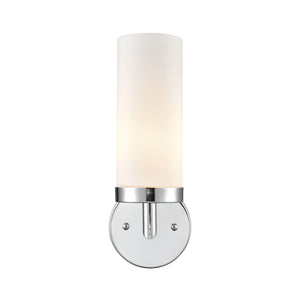 Thomas Lighting Tristen Chrome Wall Sconce Frosted Glass Shade Soft Diffused Bathroom Vanity Light 1-Light Sconce CL580113