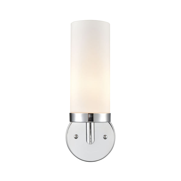 Thomas Lighting Tristen Chrome Wall Sconce Frosted Glass Shade Soft Diffused Bathroom Vanity Light 1-Light Sconce CL580113