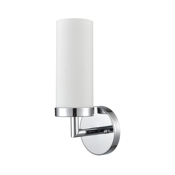 Thomas Lighting Tristen Chrome Wall Sconce Frosted Glass Shade Soft Diffused Bathroom Vanity Light 1-Light Sconce CL580113