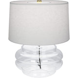 Robert Abbey Horizon Table Lamp Modern Brass Finish w/ Clear Glass Oyster Linen Shade