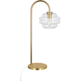 Robert Abbey Horizon Table Lamp Modern Brass Finish w/ Clear Glass Clear Glass