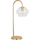 Robert Abbey Horizon Table Lamp Modern Brass Finish w/ Clear Glass Clear Glass