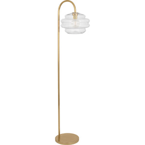 Robert Abbey Horizon Floor Lamp Modern Brass Finish w/ Clear Glass Clear Glass