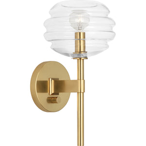 Robert Abbey Horizon Wall Sconce Modern Brass Finish w/ Clear Glass Clear Glass