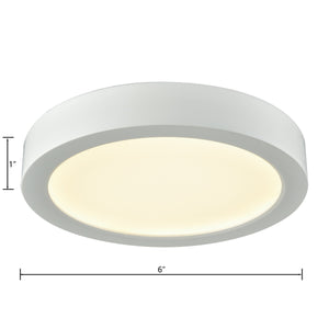 Thomas Lighting Titan Low Profile Flush Mount LED Ceiling Light Oil Rubbed Finish for Hallways White 6 inches Round CL781034