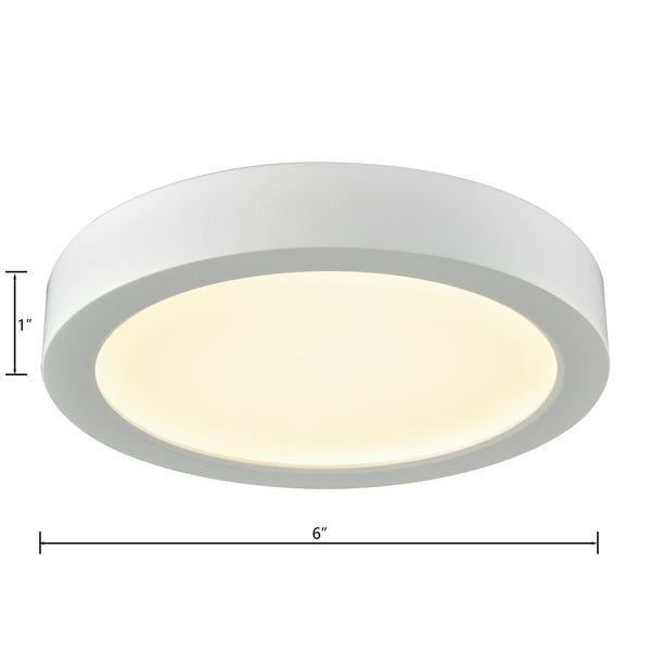 Thomas Lighting Titan Low Profile Flush Mount LED Ceiling Light Oil Rubbed Finish for Hallways White 6 inches Round CL781034