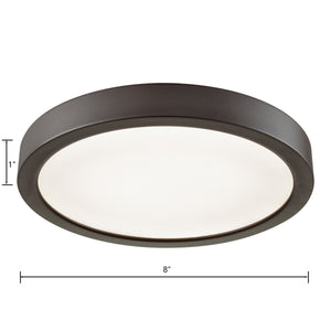 Thomas Lighting Titan Low Profile Flush Mount LED Ceiling Light Oil Rubbed Finish for Hallways Bronze 8 inches Round CL781131